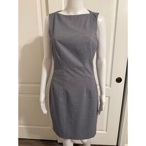 HM Grey Sleeveless Sheath Dress Bateau Neck Professional Workwear Size 8